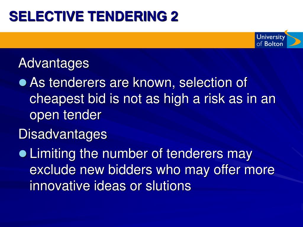 what is selective tendering
