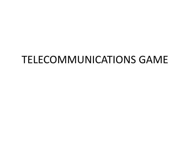 telecommunications game n.