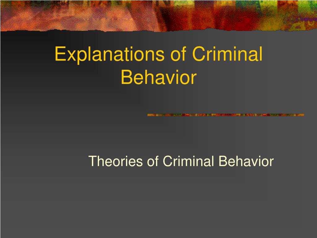 research on criminal behavior