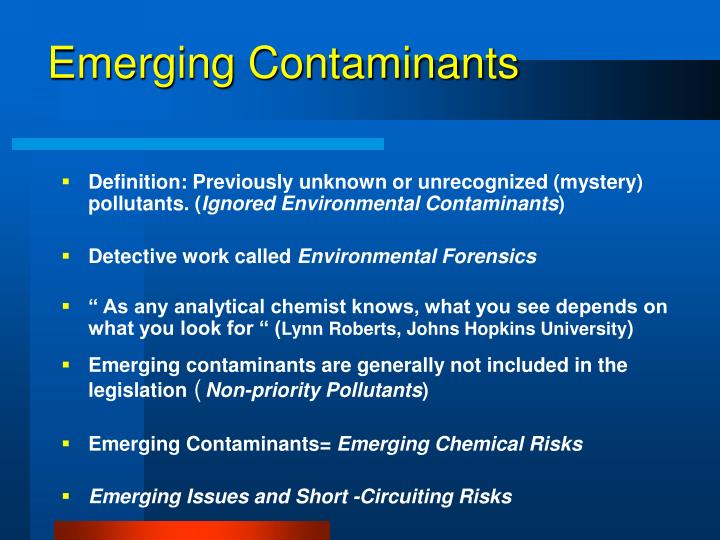 PPT Emerging Contaminants PowerPoint Presentation ID3041806