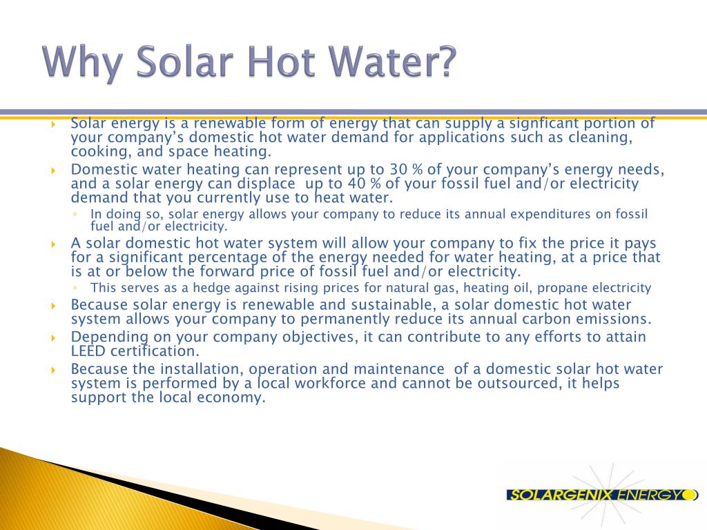 PPT - Solar Hot Water Solution for Commercial Clients PowerPoint ...