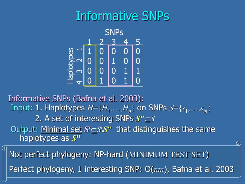 PPT - Computational Problems in Perfect Phylogeny Haplotyping: Xor ...