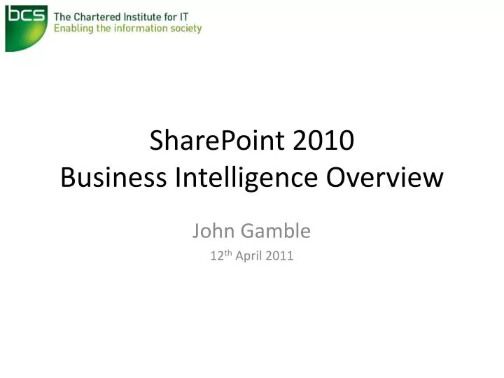 sharepoint 2010 business intelligence overview n.