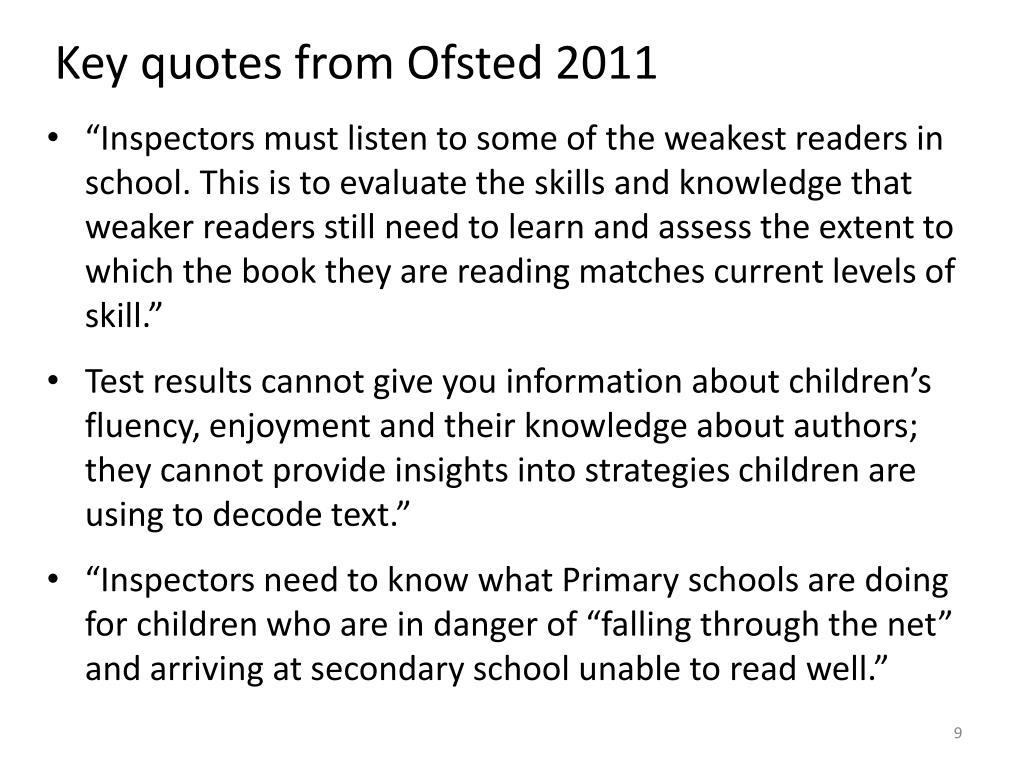 ofsted reading research review