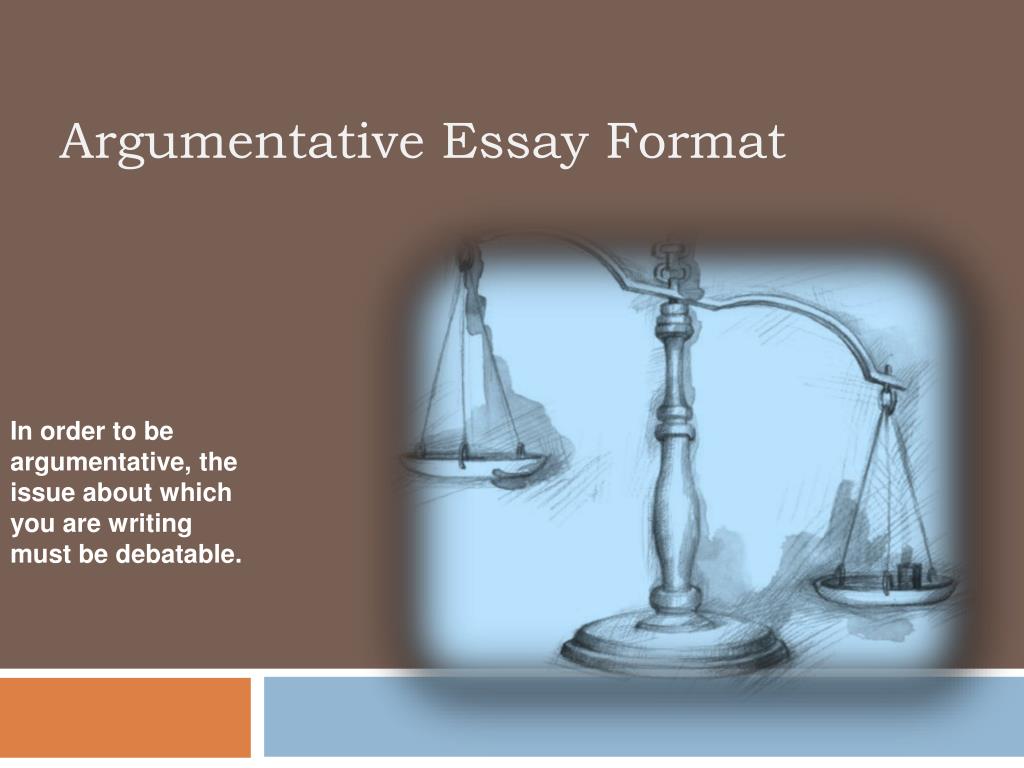 argumentative essay format ppt