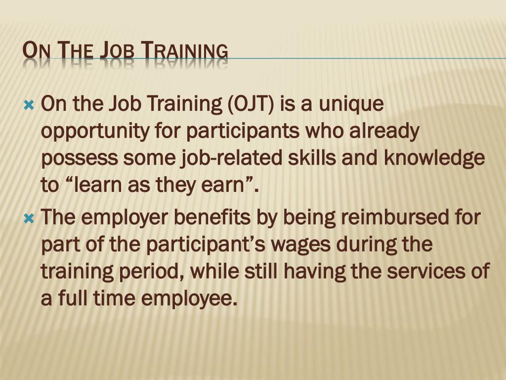Importance of on the job training pdf