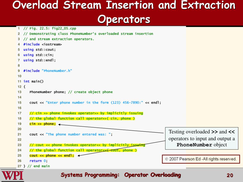 Overloaded Insertion Operator Example in C++ 