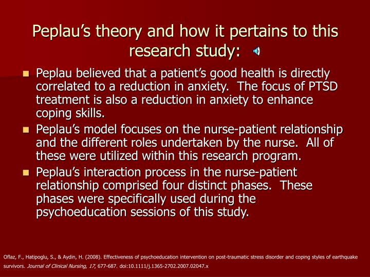 peplaus theory Full-text paper (pdf): peplau's theory of interpersonal relations: application in emergency and rural nursing. peplaus theory Full-text paper (pdf): peplau's theory of interpersonal relations: application in emergency and rural nursing.