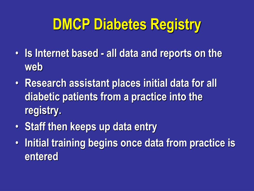 PPT The Diabetes Registry A CostEffective Approach to Practicing