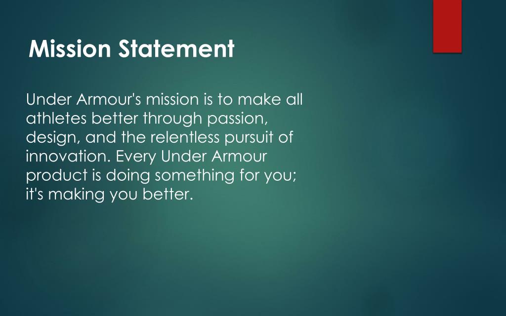 Under armour mission statement new arrivals