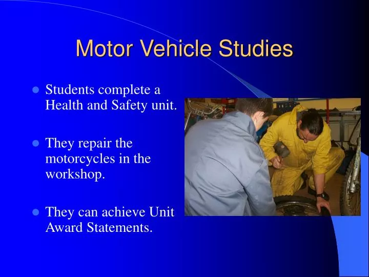 motor vehicle studies n.