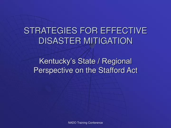 strategies for effective disaster mitigation n.