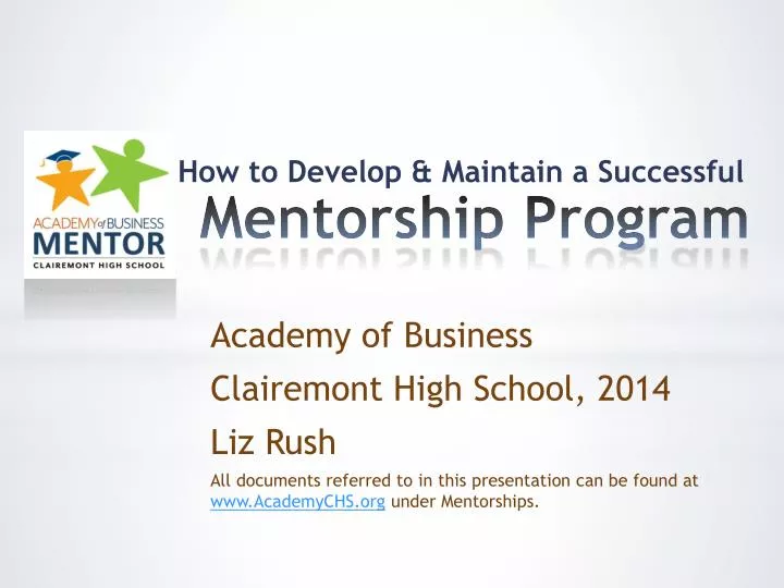 PPT - Mentorship Program PowerPoint Presentation, free download - ID:3049295