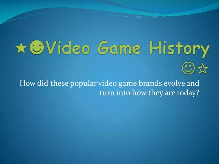 video game history presentation