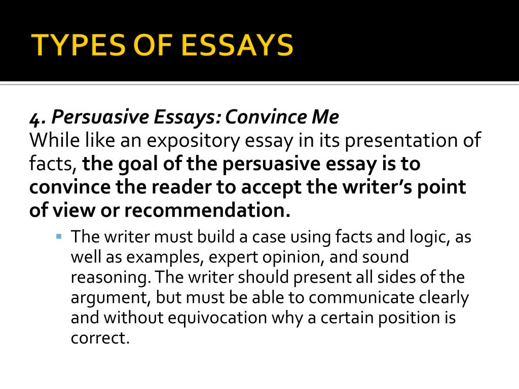 types of essays powerpoint
