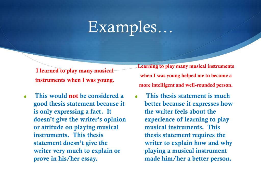 thesis statements on music