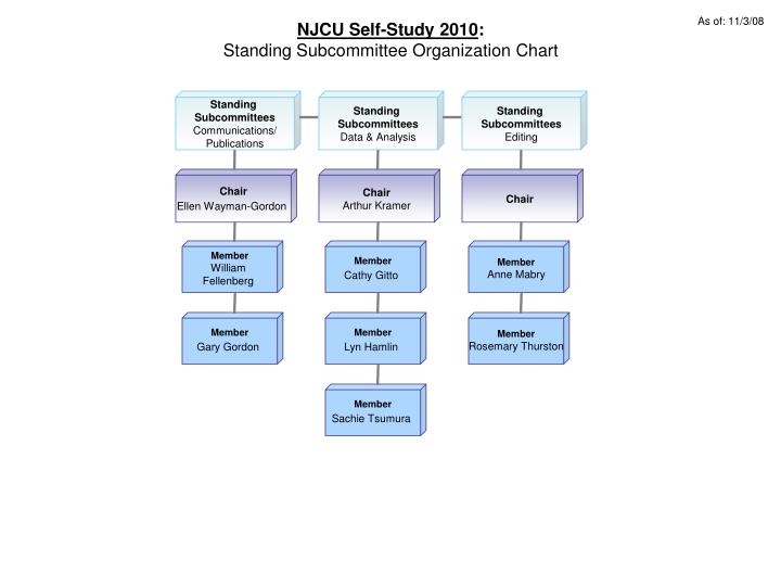 ppt njcu self study 2010 steering committee cps organizational chart