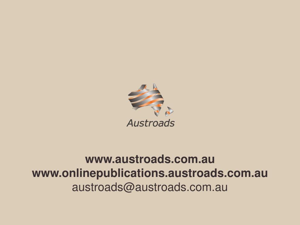 PPT - Austroads Australian and New Zealand National Committee for the ...