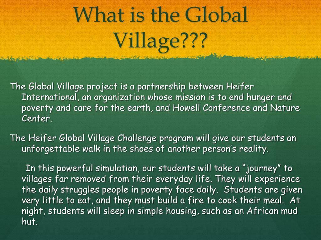 meaning of global village in education
