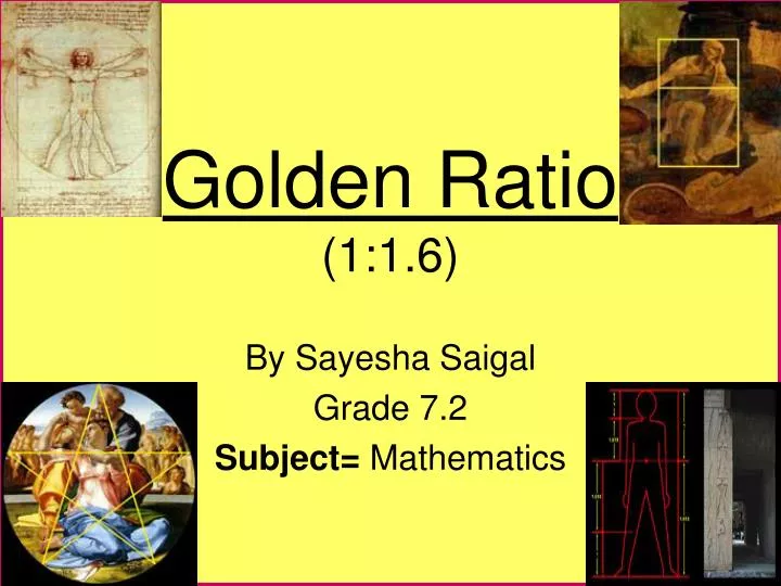 golden ratio 1 1 6 n.