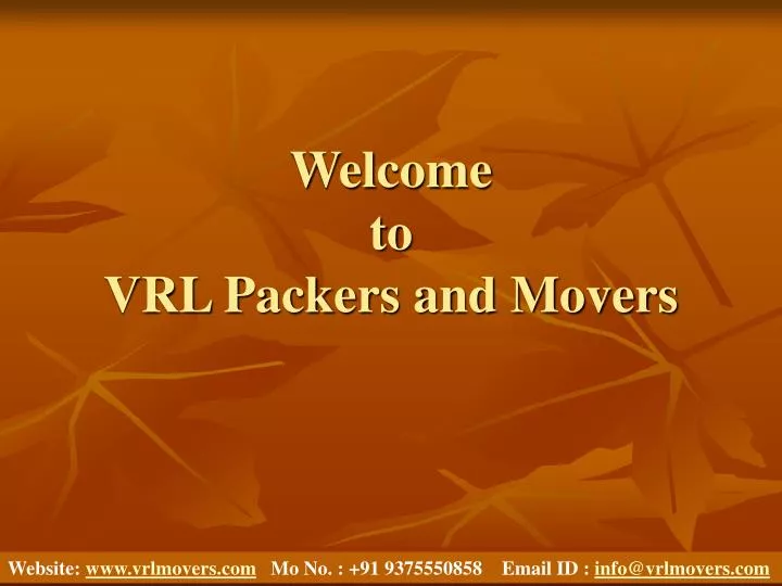 welcome to vrl packers and movers n.