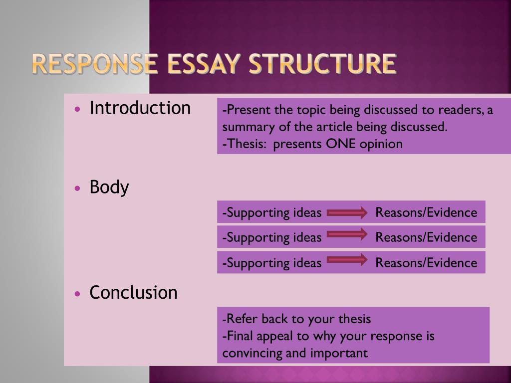 text response essay structure year 7