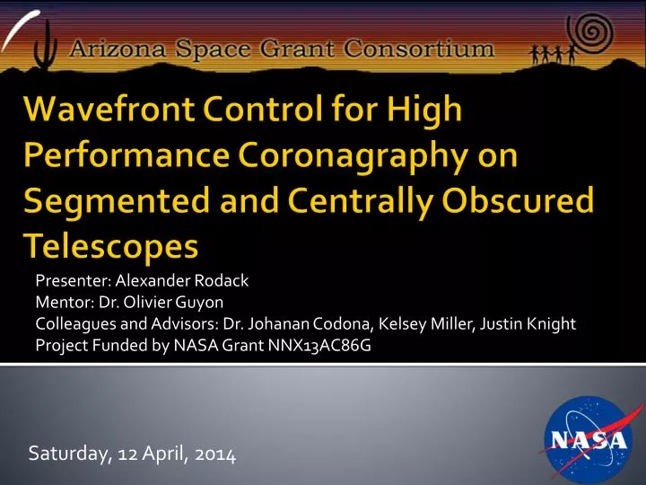 wavefront control for high performance coronagraphy on segmented and centrally obscured telescopes n.