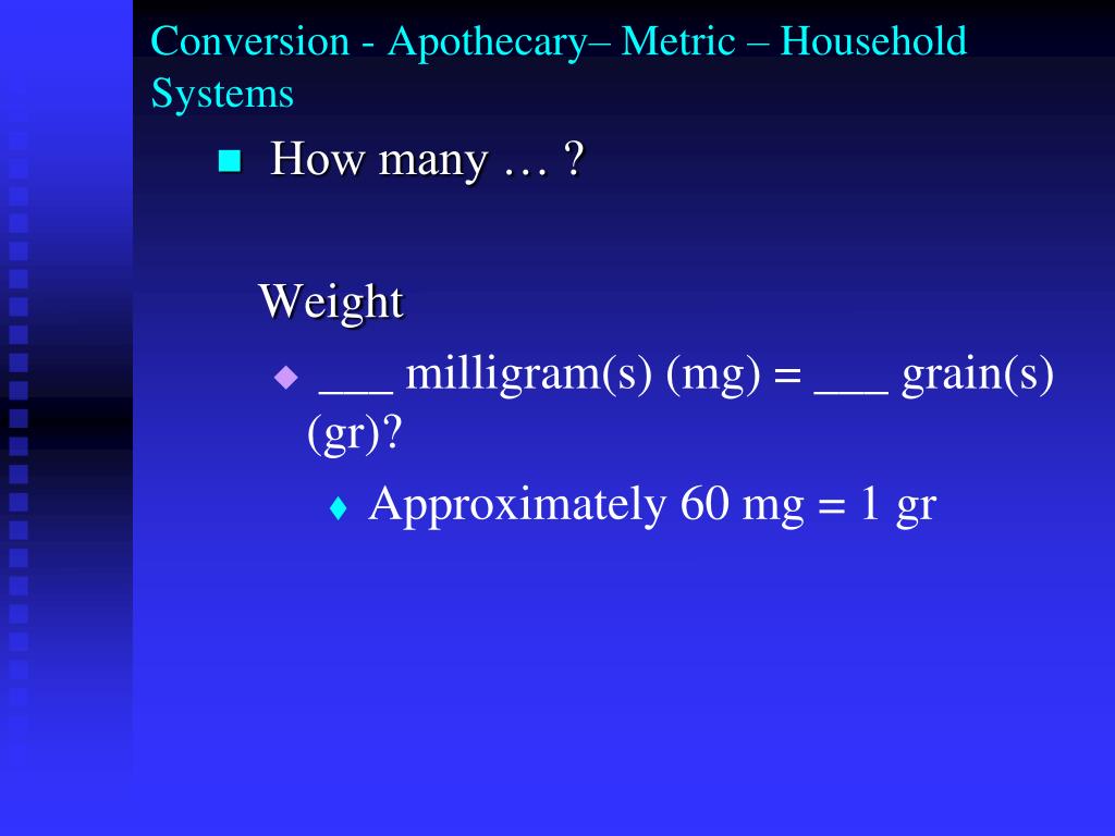 Metric Apothecary And Household Conversion Chart