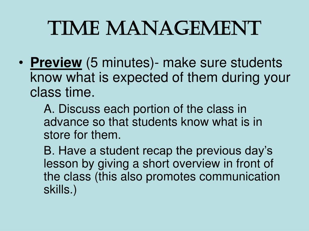 time management oral presentation