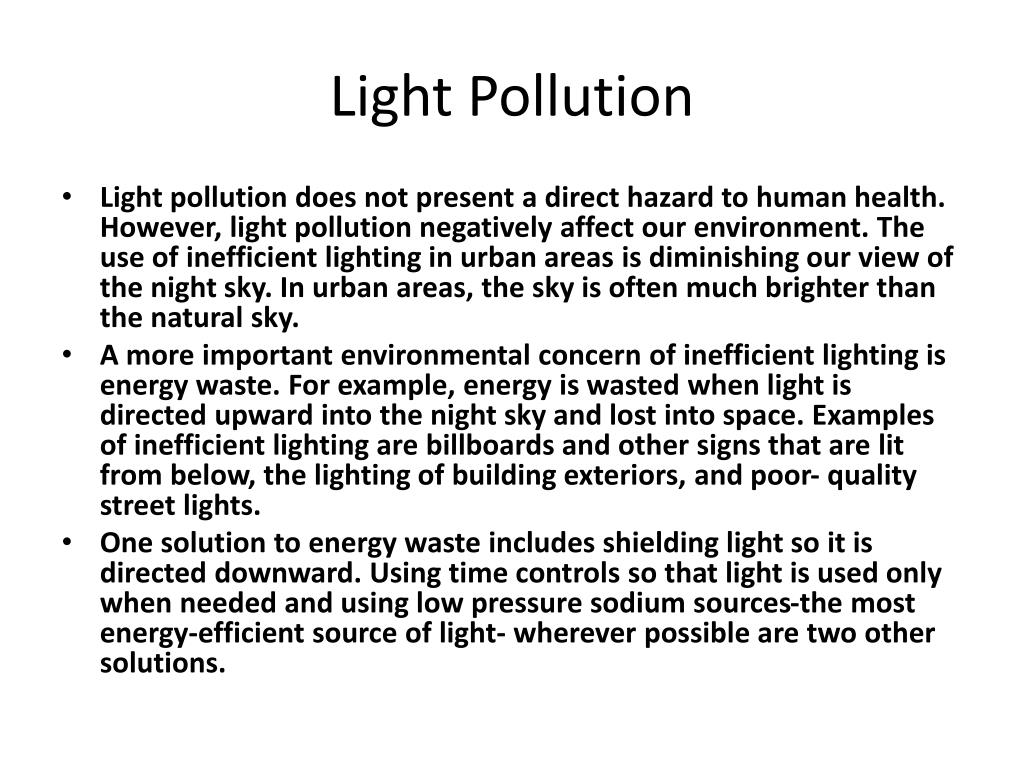 light pollution essay