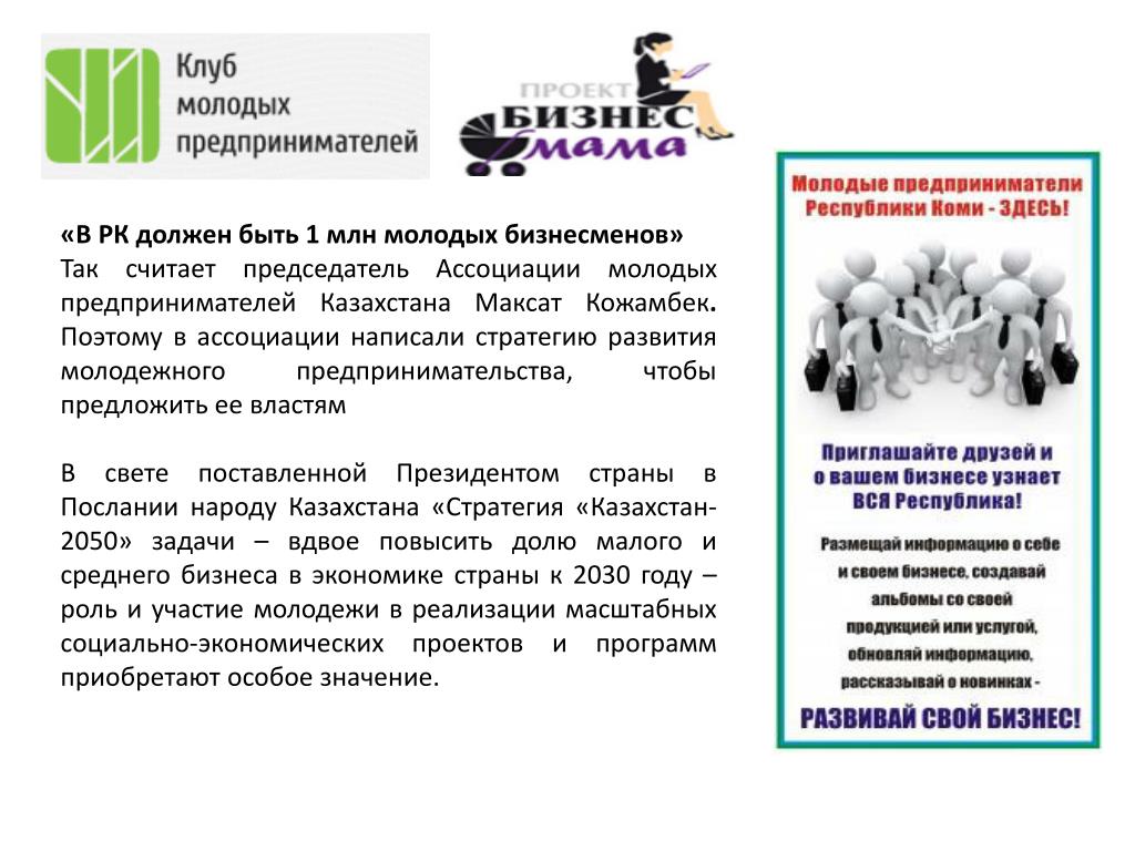 Развитие молодежного предпринимательства проект