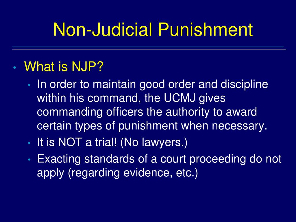 Non Judicial Punishment Vs Non Punitive