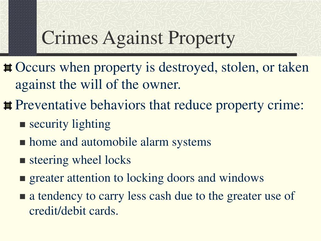 crime against property essay