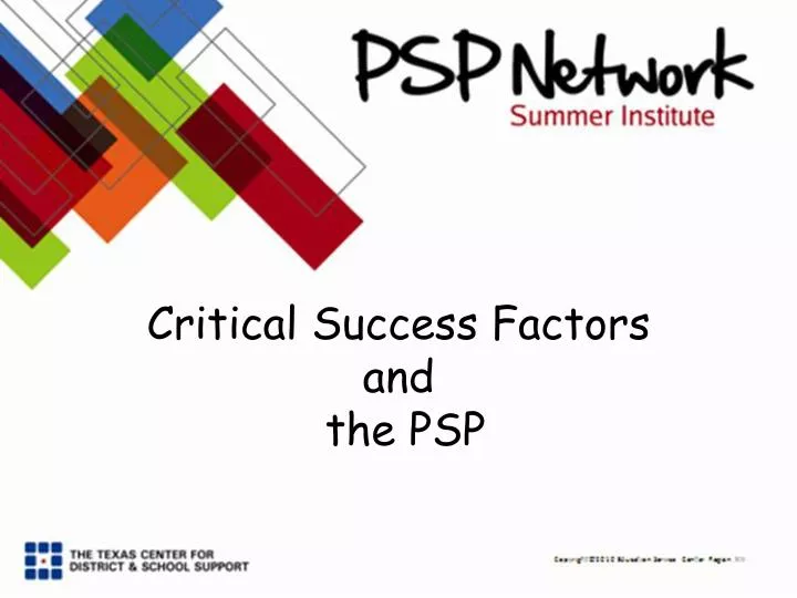 critical success factors and the psp n.