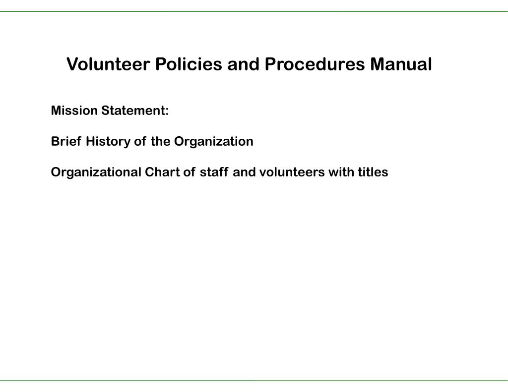 Volunteer Organization Chart