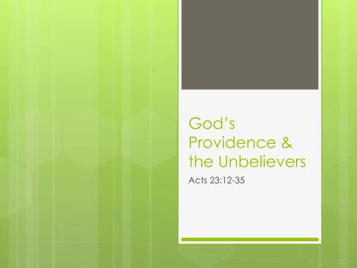 god s providence the unbelievers n.