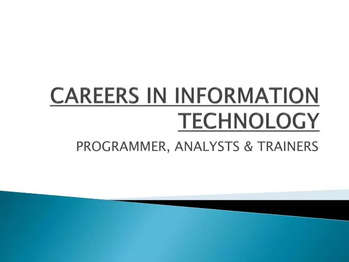 powerpoint presentation on career in information technology