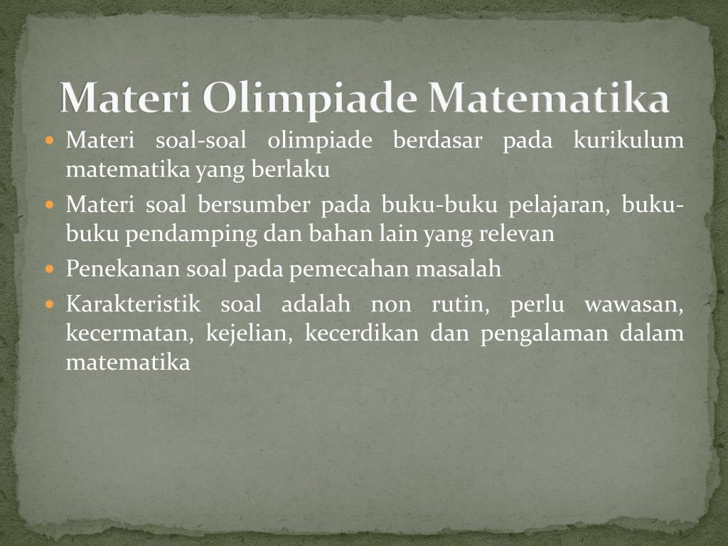 PPT OLIMPIADE SAINS NASIONAL MATEMATIKA SD/MI, SMP/MTs