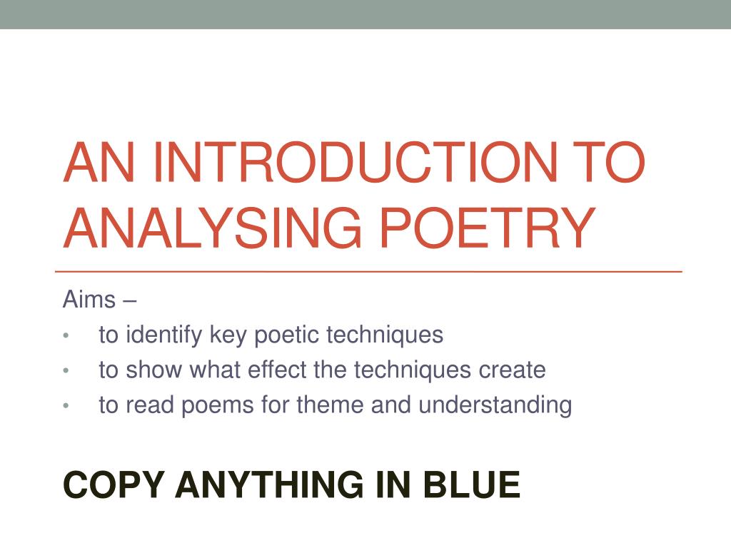 analysing poetry techniques