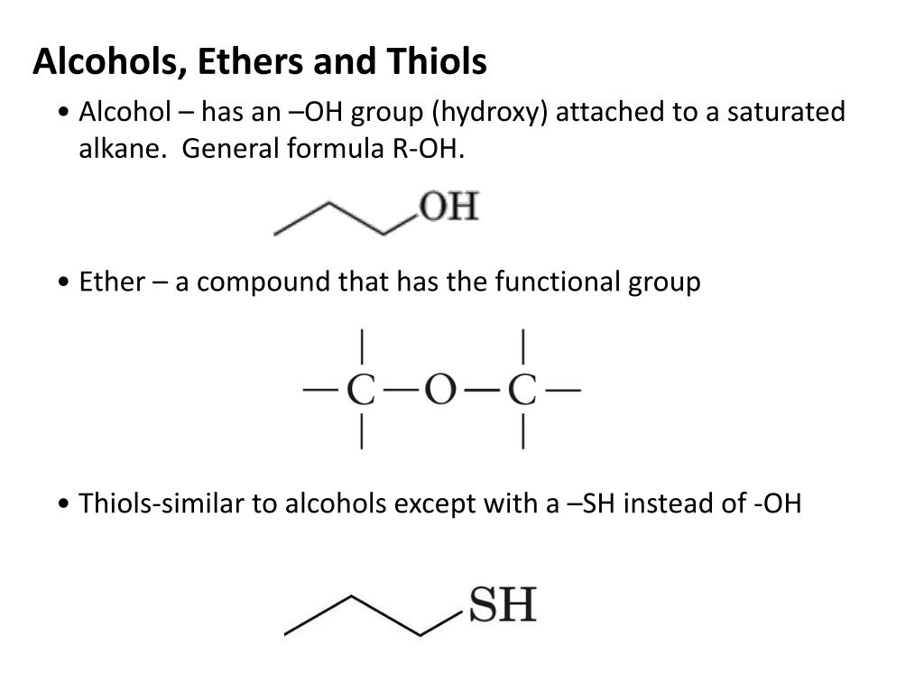 Ppt Chapter Alcohols Ethers And Thiols Powerpoint Presentation