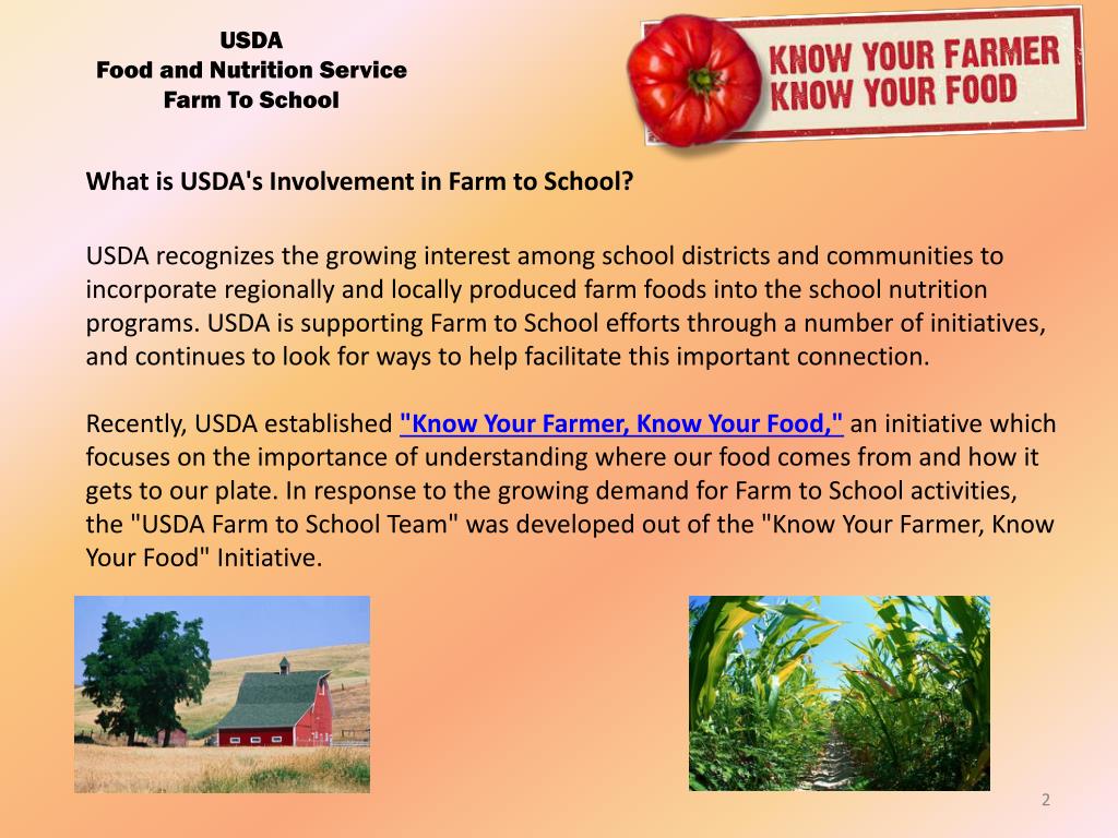PPT - USDA Food and Nutrition Service Farm To School ...