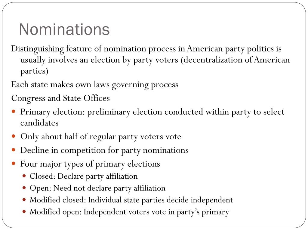 assignment 8 nominations and elections