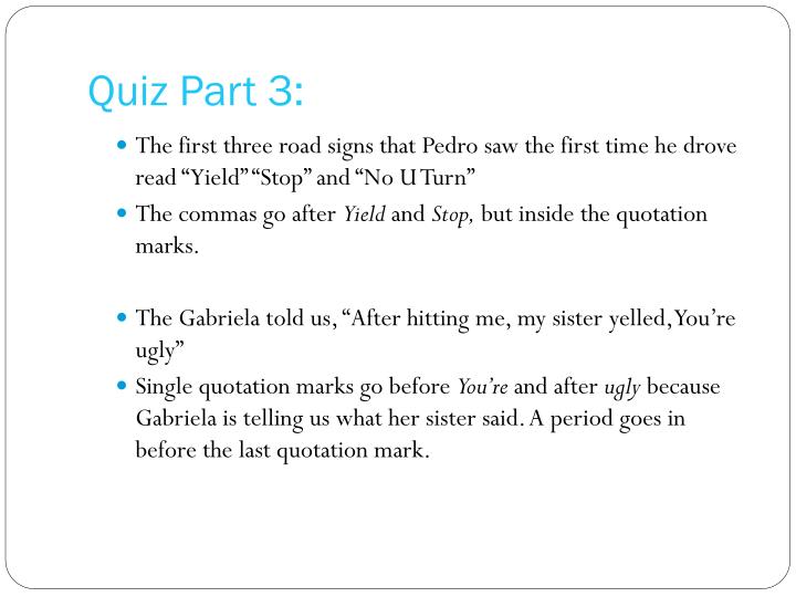 ppt punctuation quotation marks powerpoint presentation id 3067031 comma after quotation marks