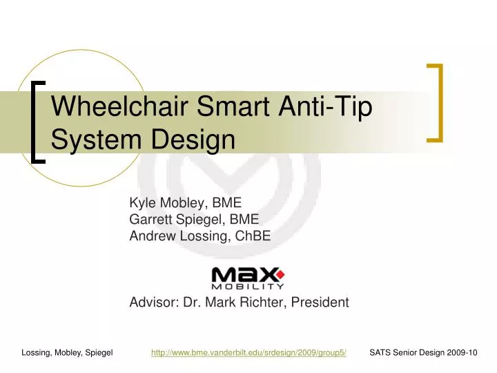 wheelchair smart anti tip system design n.