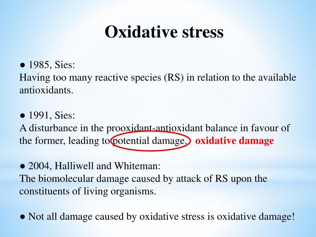 PPT Biochemistry of free radicals, oxidative stress and aging