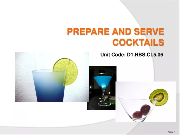 Ppt Prepare And Serve Cocktails Powerpoint Presentation Free Download Id 3067837