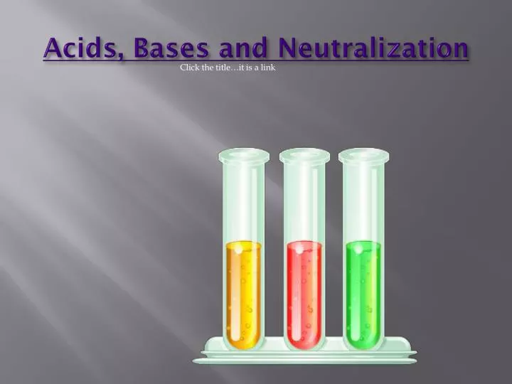 PPT - Acids, Bases and Neutralization PowerPoint Presentation, free ...