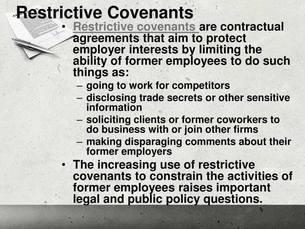 The Impact Of Restrictive Covenants On The