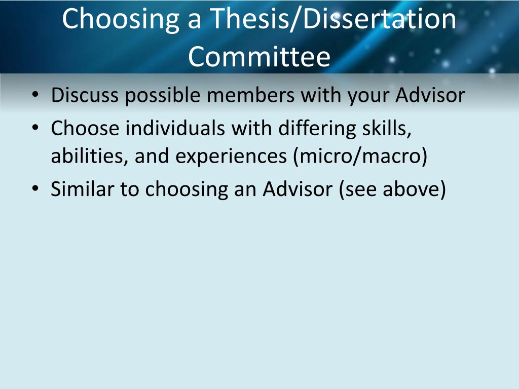 choosing thesis committee