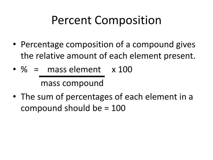 PPT Percent Composition PowerPoint Presentation, free download ID